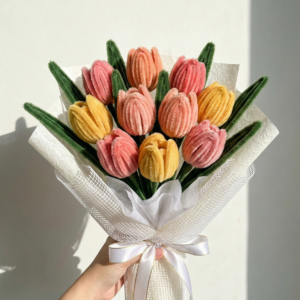 Handmade Fuzzy Wire Tulip Bouquet