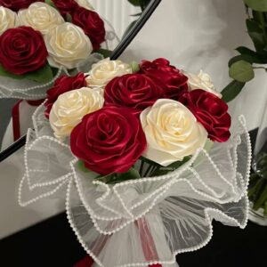 Forever in Bloom - Handmade Satin Ribbon Rose Bouquet