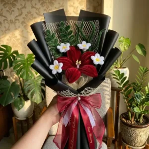 Regal Passion - RedRomantica Giant Lily & Daisy Bouquet